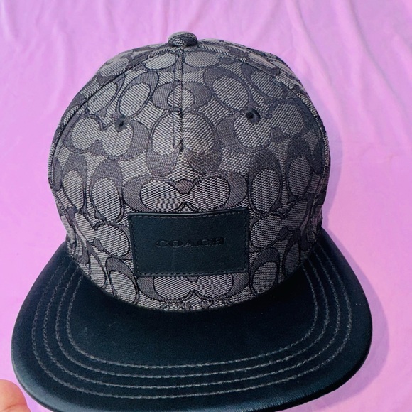 Coach Black and Gray Monogram Hat - Picture 1 of 5